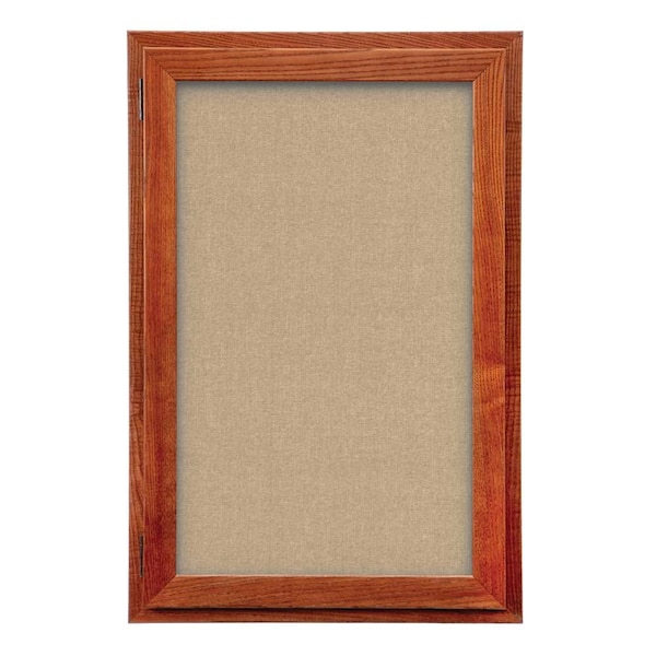Outdoor Enclosed Combo Board, 42"x32", Satin Frame/Blue & Rubber